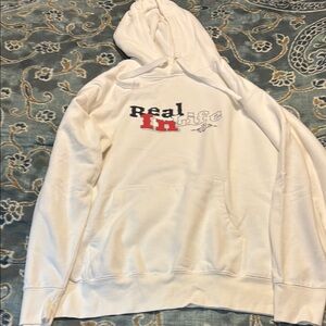 White Hoodie with Graphic Text